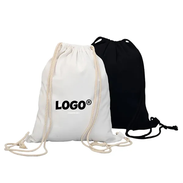 Blank Cotton Canvas Drawstring Bags Storage Backpack - Blank Cotton Canvas Drawstring Bags Storage Backpack - Image 2 of 5