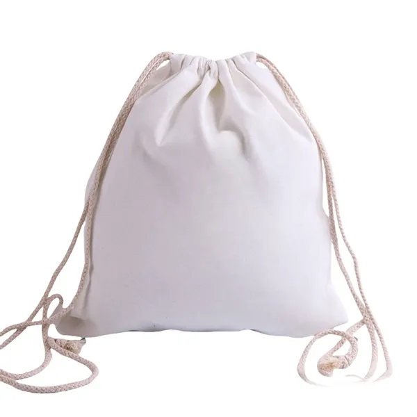 Blank Cotton Canvas Drawstring Bags Storage Backpack - Blank Cotton Canvas Drawstring Bags Storage Backpack - Image 4 of 5