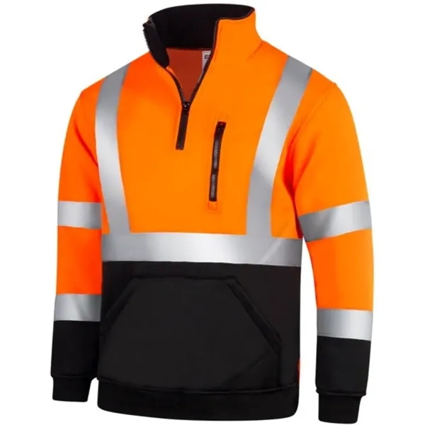 VISIPRO REFLECTIVE COLORBLOCK SAFETY QUARTER-ZIP SWEATSHIRT - VISIPRO REFLECTIVE COLORBLOCK SAFETY QUARTER-ZIP SWEATSHIRT - Image 1 of 2