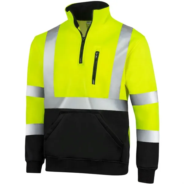 VISIPRO REFLECTIVE COLORBLOCK SAFETY QUARTER-ZIP SWEATSHIRT - VISIPRO REFLECTIVE COLORBLOCK SAFETY QUARTER-ZIP SWEATSHIRT - Image 0 of 2