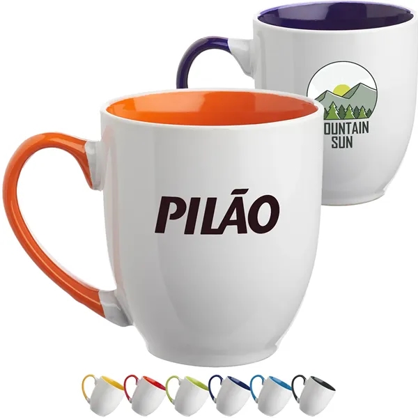 16 oz. Miami Two-Tone Bistro Custom Ceramic Mugs - 16 oz. Miami Two-Tone Bistro Custom Ceramic Mugs - Image 0 of 8