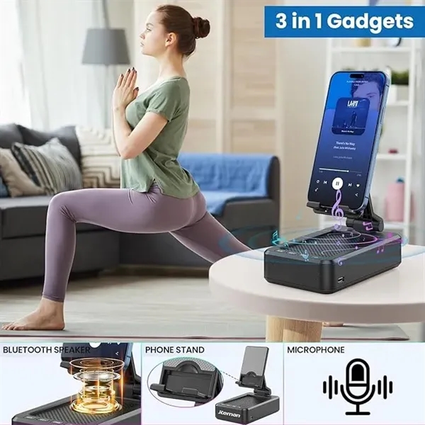 Phone stand with wireless Bluetooth speaker and power bank - Phone stand with wireless Bluetooth speaker and power bank - Image 1 of 4