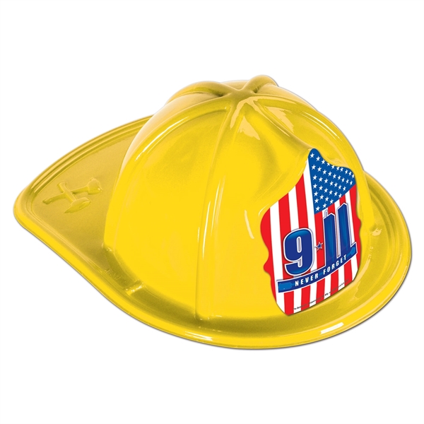 Yellow Plastic 9*11 Never Forget Fire Hats - Yellow Plastic 9*11 Never Forget Fire Hats - Image 0 of 0