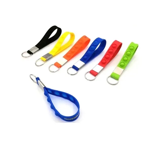 Push Pop Stress Reliever Keychain Silicone Wrist Strap - Push Pop Stress Reliever Keychain Silicone Wrist Strap - Image 3 of 10