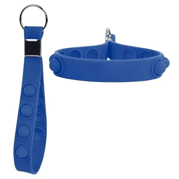 Push Pop Stress Reliever Keychain Silicone Wrist Strap - Push Pop Stress Reliever Keychain Silicone Wrist Strap - Image 8 of 10