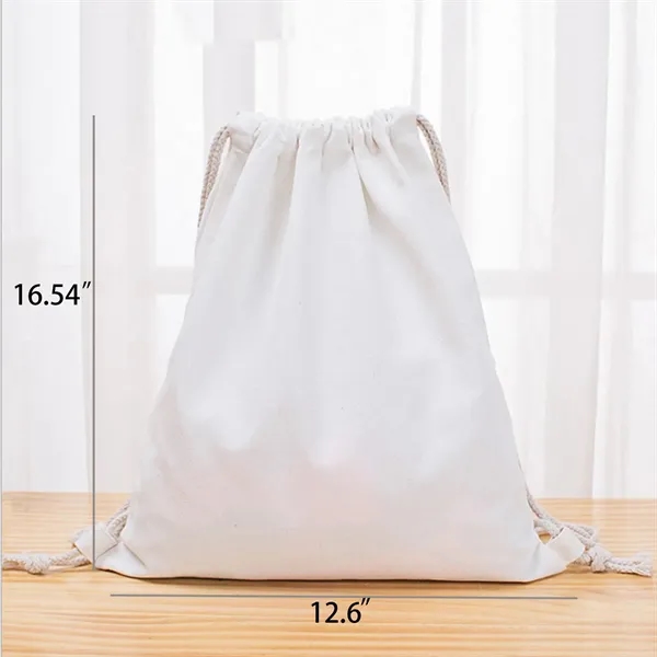 Blank Cotton Canvas Drawstring Bags Storage Backpack - Blank Cotton Canvas Drawstring Bags Storage Backpack - Image 1 of 5