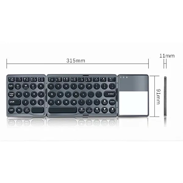 Wireless Foldable Rechargeable Keyboard With Touchpad - Wireless Foldable Rechargeable Keyboard With Touchpad - Image 1 of 6