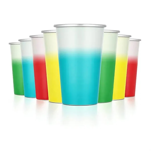 16Oz Aluminum Cold-Chang Color Cup High Quality Beer Glass - 16Oz Aluminum Cold-Chang Color Cup High Quality Beer Glass - Image 2 of 2