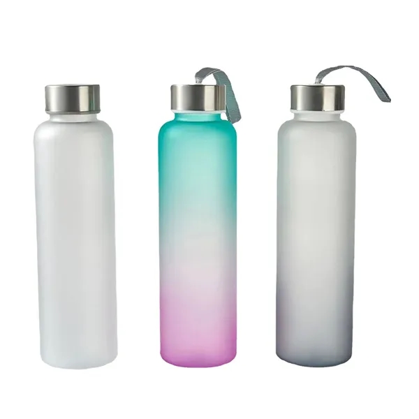18Oz With Screw-On Lid Water Bottle With lanyard Glass - 18Oz With Screw-On Lid Water Bottle With lanyard Glass - Image 1 of 5