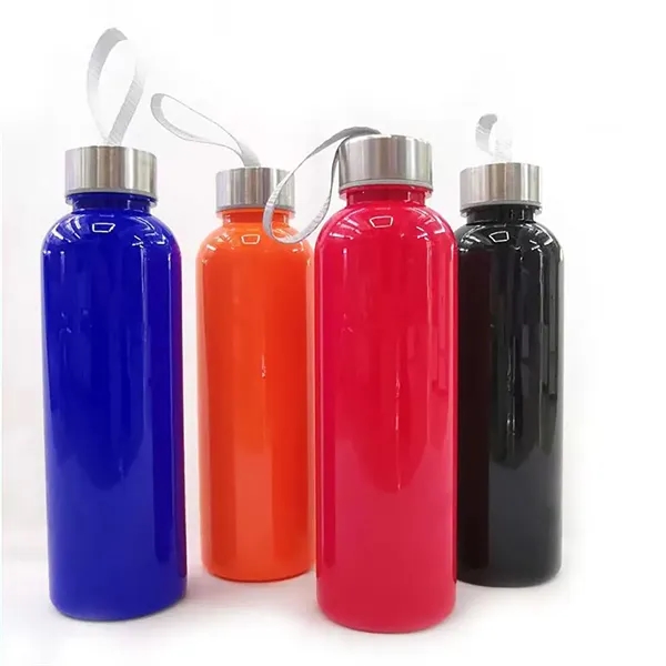 18Oz With Screw-On Lid Water Bottle With lanyard Glass - 18Oz With Screw-On Lid Water Bottle With lanyard Glass - Image 5 of 5