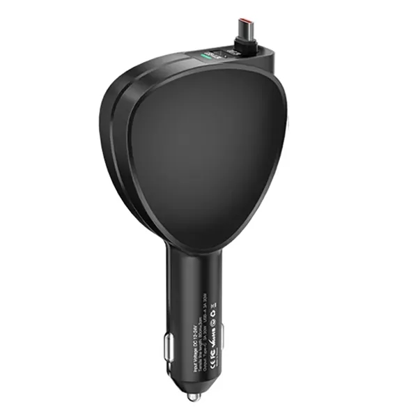 Dual Port Fast Retractable Car Phone Charger - Dual Port Fast Retractable Car Phone Charger - Image 2 of 4