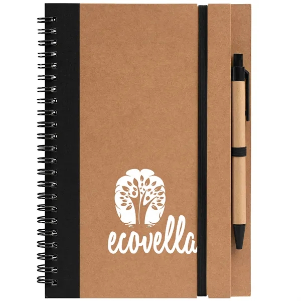 Kraft Hard Cover Spiral Notebook with Pen - Kraft Hard Cover Spiral Notebook with Pen - Image 7 of 10