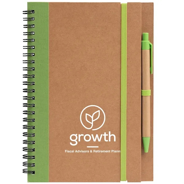 Kraft Hard Cover Spiral Notebook with Pen - Kraft Hard Cover Spiral Notebook with Pen - Image 9 of 10