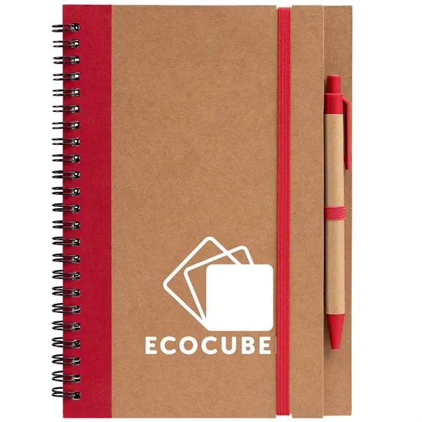 Kraft Hard Cover Spiral Notebook with Pen - Kraft Hard Cover Spiral Notebook with Pen - Image 10 of 10
