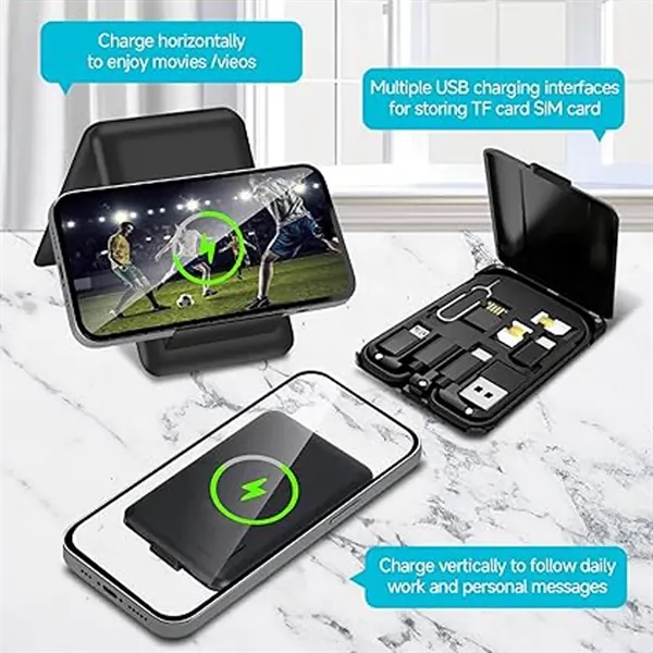 3-in-1 USB Adapter Kit with 15W Wireless Charge Phone Stand - 3-in-1 USB Adapter Kit with 15W Wireless Charge Phone Stand - Image 2 of 9