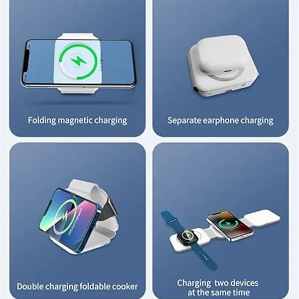 3-in-1 Folding Wireless Charger Storage Box with Phone Stand - 3-in-1 Folding Wireless Charger Storage Box with Phone Stand - Image 1 of 8
