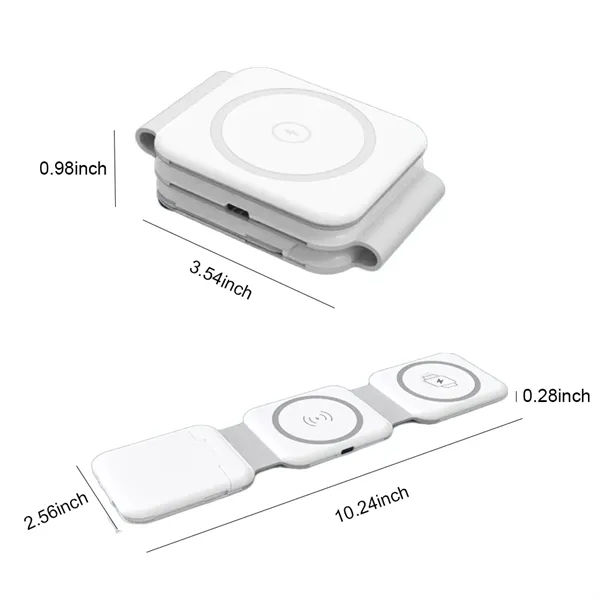 3-in-1 Folding Wireless Charger Storage Box with Phone Stand - 3-in-1 Folding Wireless Charger Storage Box with Phone Stand - Image 7 of 8