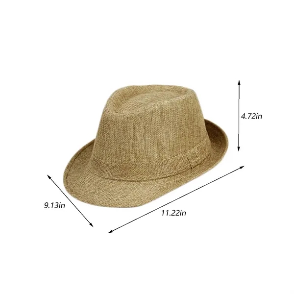 Solid color sunshade performance evening linen jazz hat - Solid color sunshade performance evening linen jazz hat - Image 1 of 4