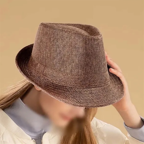 Solid color sunshade performance evening linen jazz hat - Solid color sunshade performance evening linen jazz hat - Image 2 of 4