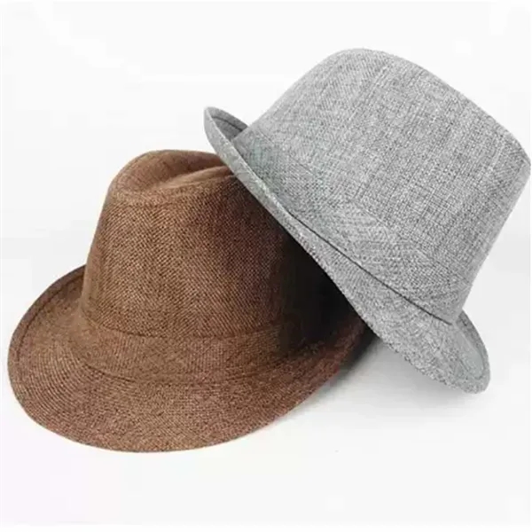 Solid color sunshade performance evening linen jazz hat - Solid color sunshade performance evening linen jazz hat - Image 3 of 4