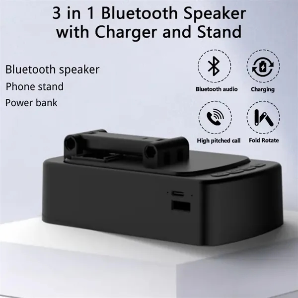 3 in 1 Bluetooth Speaker phone stand power bank - 3 in 1 Bluetooth Speaker phone stand power bank - Image 1 of 6