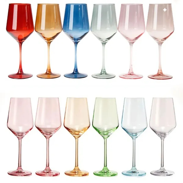 13.5 OZ Colored Wine Glass Cup Tall Stemmed for Drinkware - 13.5 OZ Colored Wine Glass Cup Tall Stemmed for Drinkware - Image 2 of 5