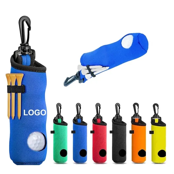Sports Neoprene Portable Golf Ball Pouch w/Tee Holder - Sports Neoprene Portable Golf Ball Pouch w/Tee Holder - Image 0 of 3