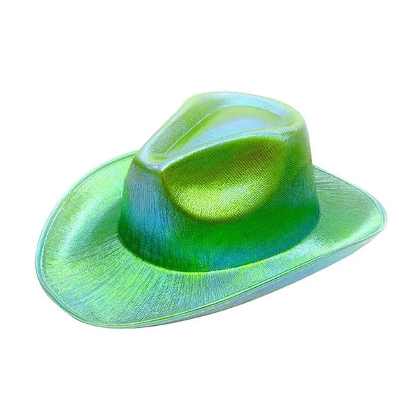 Neon Sparkly Glitter Space Cowboy Hat - Neon Sparkly Glitter Space Cowboy Hat - Image 1 of 4