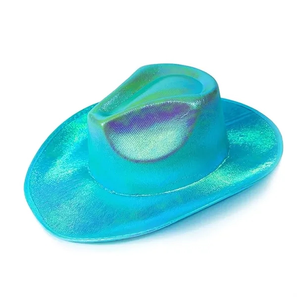 Neon Sparkly Glitter Space Cowboy Hat - Neon Sparkly Glitter Space Cowboy Hat - Image 2 of 4