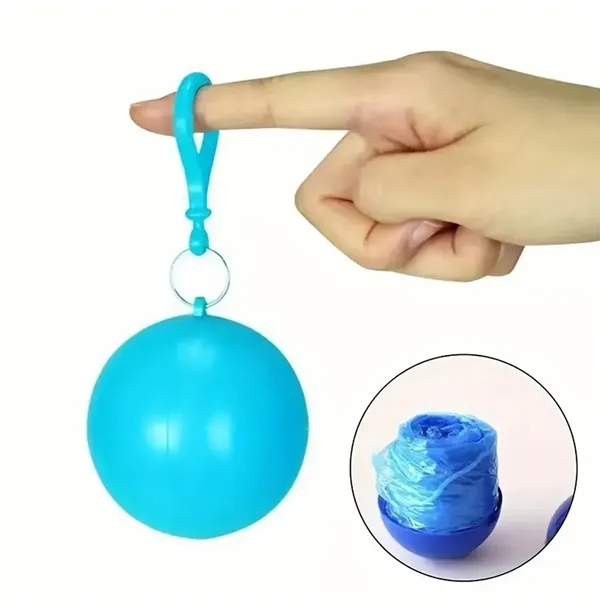 Portable Disposable Raincoat With Keychain - Portable Disposable Raincoat With Keychain - Image 1 of 3