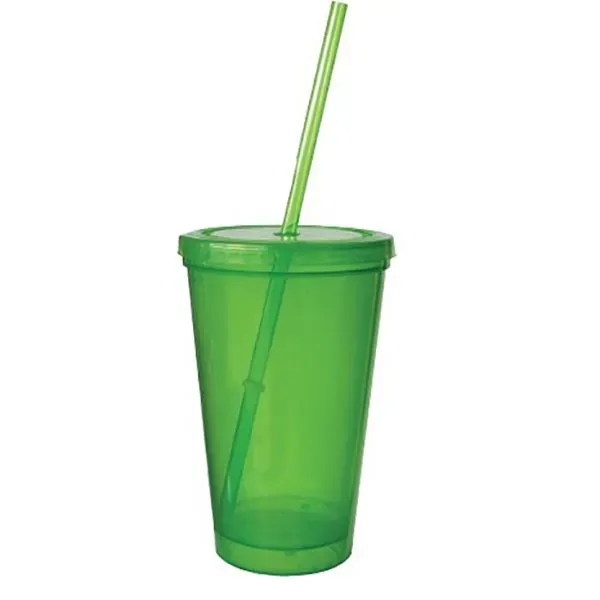 16 Oz. Double Wall Plastic Translucent Tumbler - 16 Oz. Double Wall Plastic Translucent Tumbler - Image 0 of 2