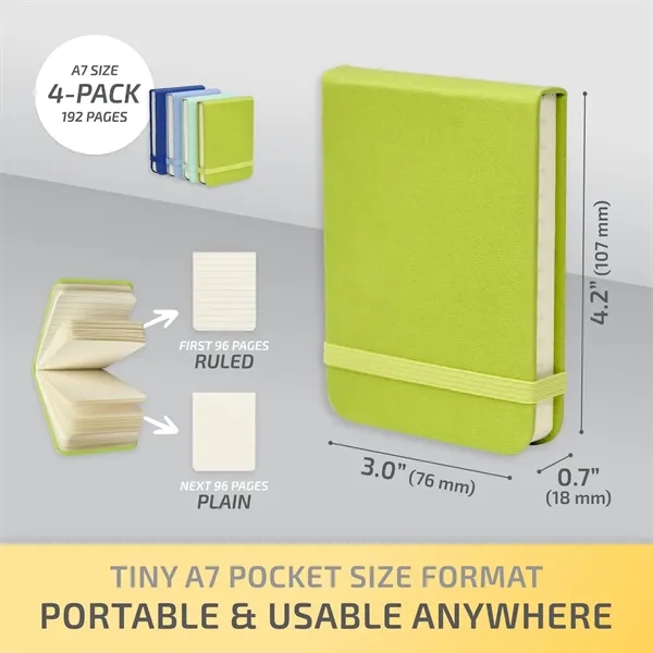 A7 Leather Hardcover Mini Notebook - A7 Leather Hardcover Mini Notebook - Image 1 of 5