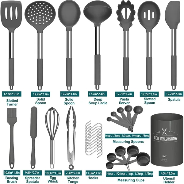 33Pcs Silicone Cooking Utensils Set - 33Pcs Silicone Cooking Utensils Set - Image 1 of 6