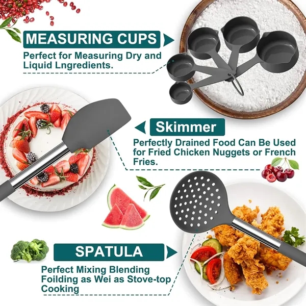 33Pcs Silicone Cooking Utensils Set - 33Pcs Silicone Cooking Utensils Set - Image 5 of 6