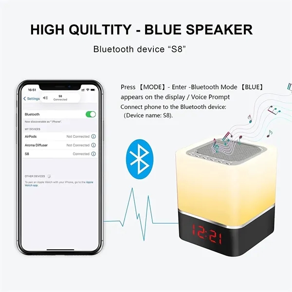 Night Light Bluetooth Speaker - Night Light Bluetooth Speaker - Image 2 of 5