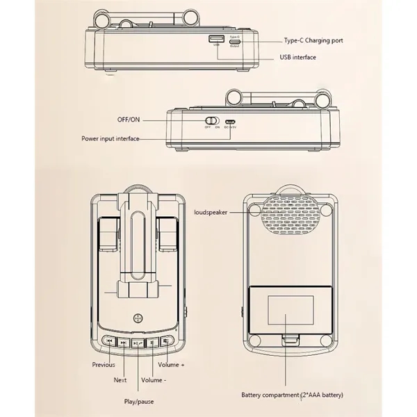 Phone Stand with Wireless Bluetooth Speaker - Phone Stand with Wireless Bluetooth Speaker - Image 3 of 5