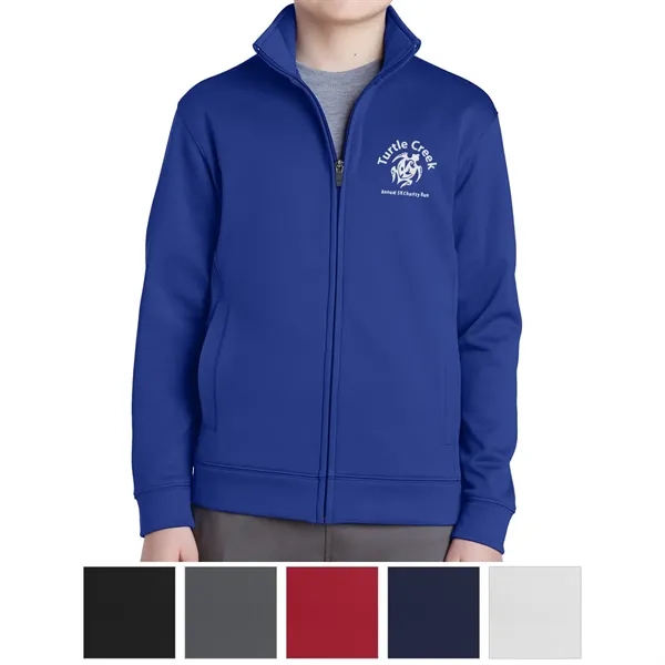 Sport-Tek® Youth Sport-Wick® Fleece Full-Zip Jacket - Sport-Tek® Youth Sport-Wick® Fleece Full-Zip Jacket - Image 0 of 6