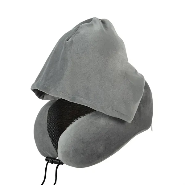 Hoodie Travel Pillow with Soft Memory Foam - Hoodie Travel Pillow with Soft Memory Foam - Image 1 of 4