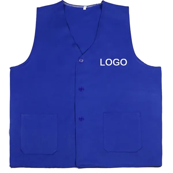 Unisex Volunteer Polyester Waistcoat Workwear 2-Pocket Vest - Unisex Volunteer Polyester Waistcoat Workwear 2-Pocket Vest - Image 2 of 4