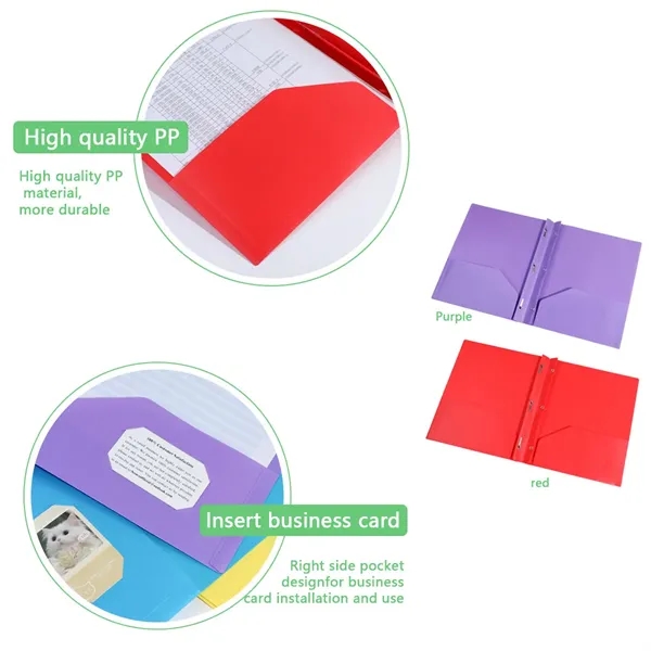 Versatile durable  portable double pocket plastic folder - Versatile durable  portable double pocket plastic folder - Image 2 of 4