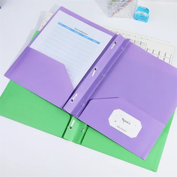 Versatile durable  portable double pocket plastic folder - Versatile durable  portable double pocket plastic folder - Image 3 of 4