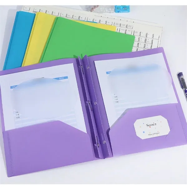 Versatile durable  portable double pocket plastic folder - Versatile durable  portable double pocket plastic folder - Image 4 of 4