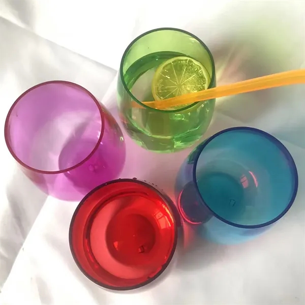 16Oz Reusable Plastic Cups translucent Stemless Wine Tumbler - 16Oz Reusable Plastic Cups translucent Stemless Wine Tumbler - Image 1 of 4