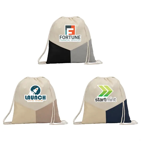 Triad - Multicolor Cotton Drawstring Bag - Heat Transfer - Triad - Multicolor Cotton Drawstring Bag - Heat Transfer - Image 0 of 6