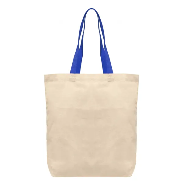 Tonga - 5 oz. Natural Cotton Tote w/ Color Straps - Tonga - 5 oz. Natural Cotton Tote w/ Color Straps - Image 6 of 8