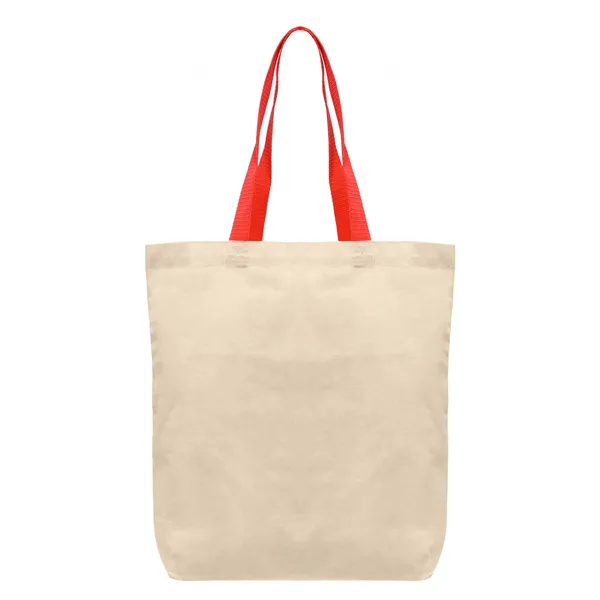 Tonga - 5 oz. Natural Cotton Tote w/ Color Straps - Tonga - 5 oz. Natural Cotton Tote w/ Color Straps - Image 8 of 8