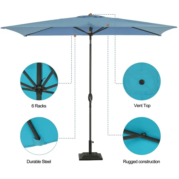 IF Collection 6.5-Foot x 10-Foot Rectangular Patio Umbrella - IF Collection 6.5-Foot x 10-Foot Rectangular Patio Umbrella - Image 1 of 4