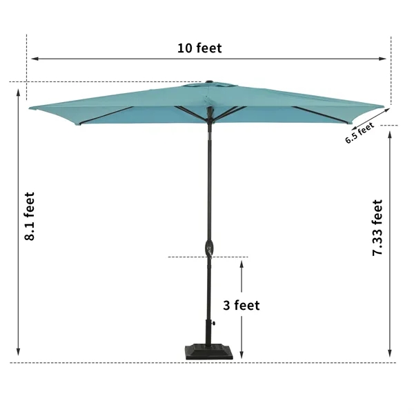IF Collection 6.5-Foot x 10-Foot Rectangular Patio Umbrella - IF Collection 6.5-Foot x 10-Foot Rectangular Patio Umbrella - Image 3 of 4