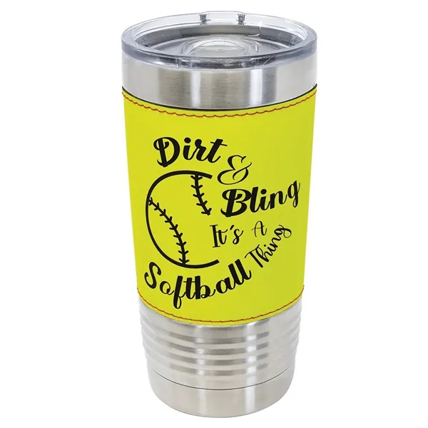 20 oz. Vacuum Insulated Softball Themed Tumbler - Engraved - 20 oz. Vacuum Insulated Softball Themed Tumbler - Engraved - Image 0 of 2