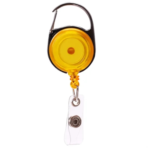 Transparent Round Carabiner Badge Reel w/ Swivel Belt Clip - Transparent Round Carabiner Badge Reel w/ Swivel Belt Clip - Image 5 of 8